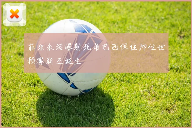 菲尔米诺爆射死角巴西保住帅位世预赛新王诞生
